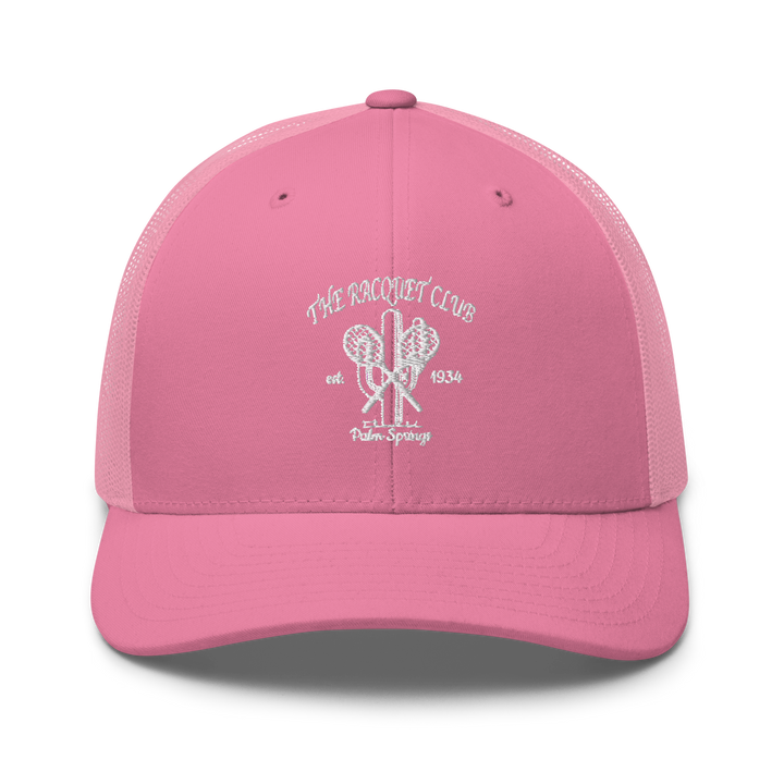 Racquet Club Logo Trucker Hat Pink