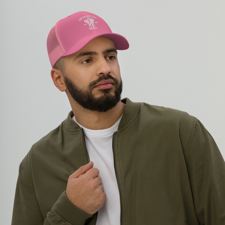 Racquet Club Logo Trucker Hat Pink