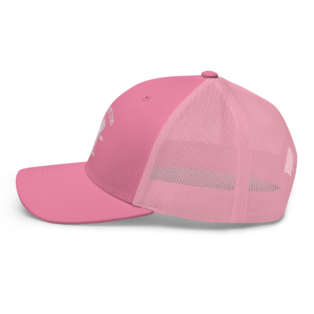 Racquet Club Logo Trucker Hat Pink