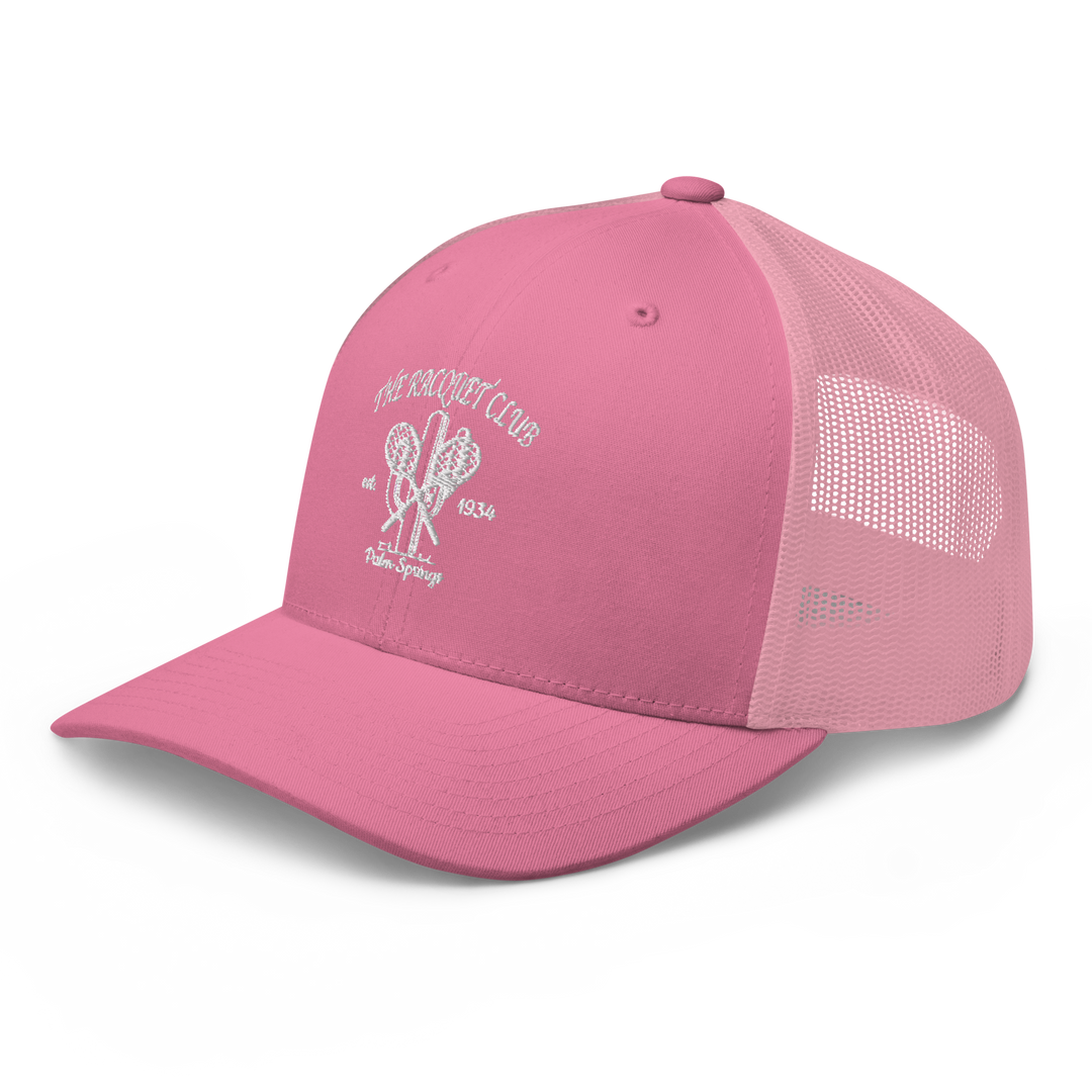 Racquet Club Logo Trucker Hat Pink