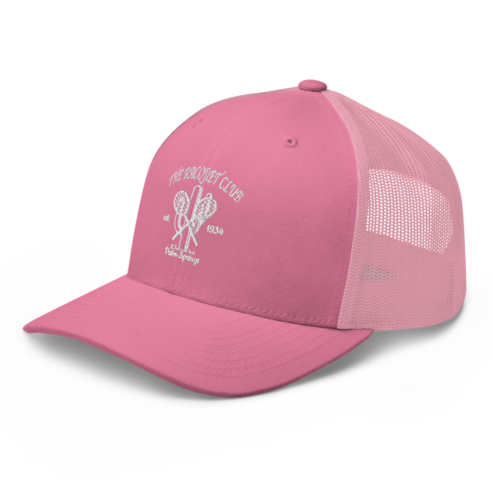 Racquet Club Logo Trucker Hat Pink