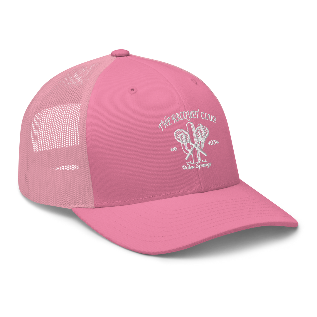 Racquet Club Logo Trucker Hat Pink