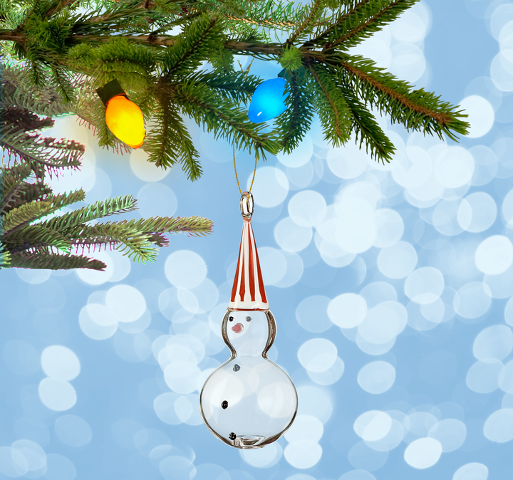 Handblown Snowman Glass Ornament