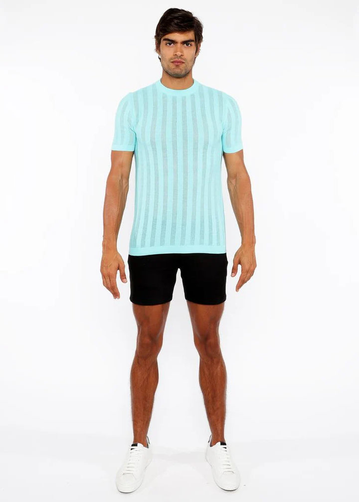Ocean Textured Knitted Crew Tee St-24304