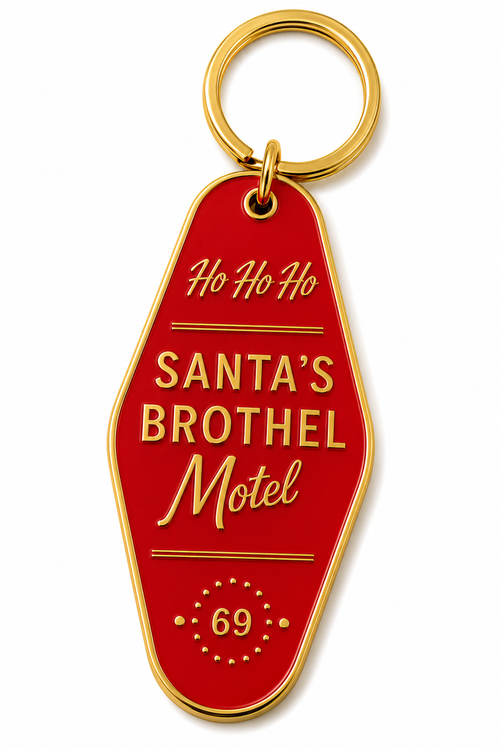 Santa's Brothel Motel Keychain / Holiday Ornament