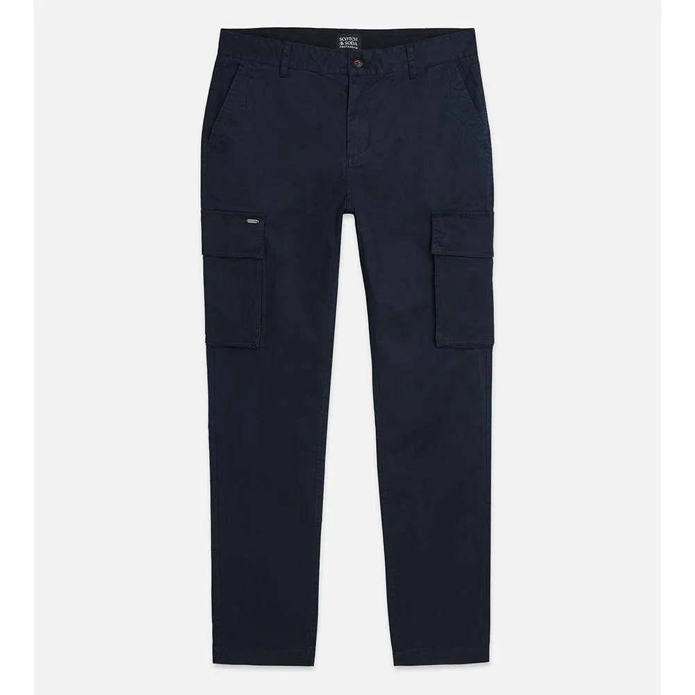 Stuart Washed Cotton-Blend Regular Slim-Fit Cargo Navy
