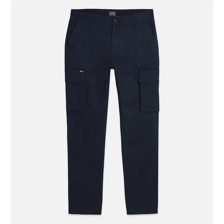 Stuart Washed Cotton-Blend Regular Slim-Fit Cargo Navy
