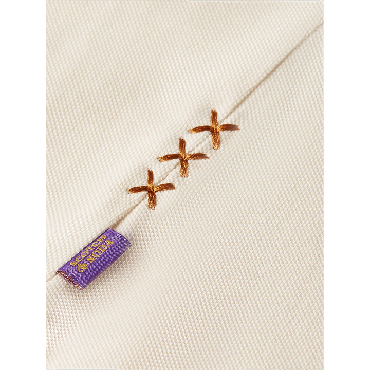 3 Crosses Pique Relaxed-Fit Garment-Dyed Polo Eggnog