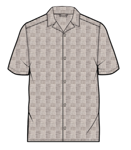 Dobby Resort Shirt - Natural/Brown Check