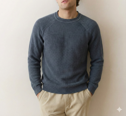 Garment Dye Roll Neck Sweater