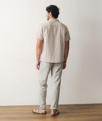 Dobby Resort Shirt - Natural/Brown Check