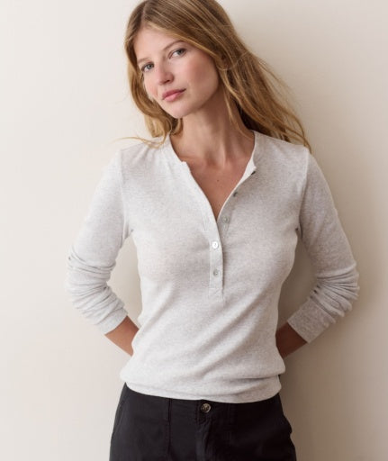 Mini Rib Henley Heather Grey