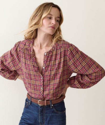 Millie Wool Blouse Autumn Plaid
