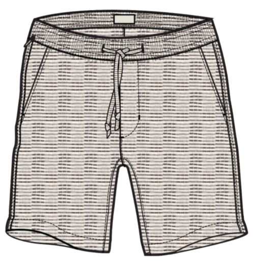 Saturday Dobby Short 6" - White/Brown Check