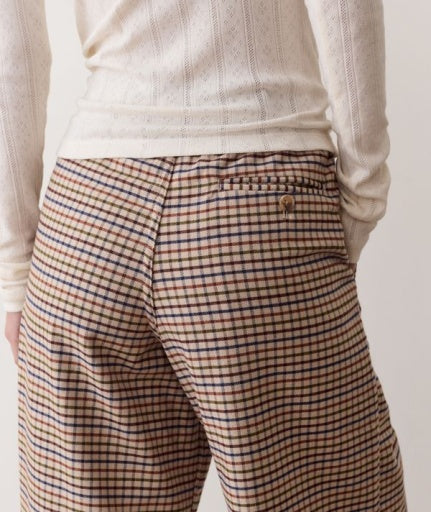 Allison Pleated Moleskin Trouser Fall Check