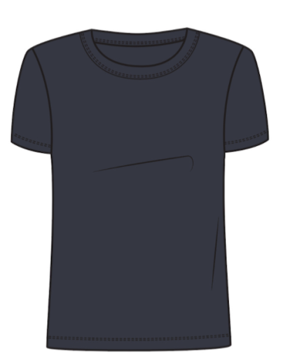 Lexi Pointelle Crew Tee - Navy