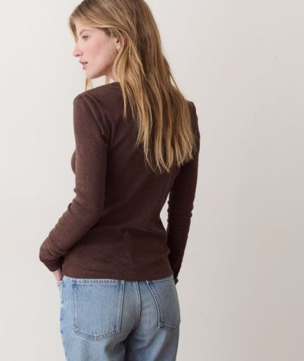 Mini Rib Henley Chocolate