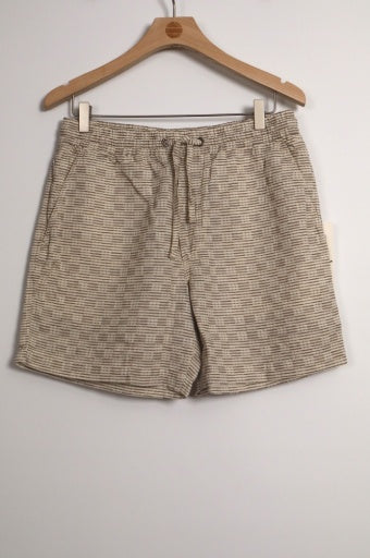 Saturday Dobby Short 6" - White/Brown Check