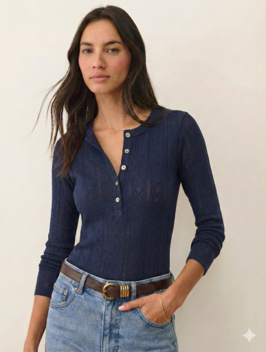 Lexi Pointelle Henley Twilight