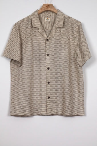 Dobby Resort Shirt - Natural/Brown Check
