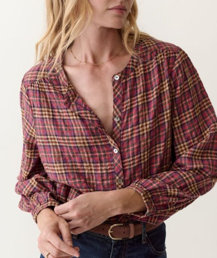 Millie Wool Blouse Autumn Plaid