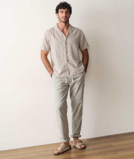 Dobby Resort Shirt - Natural/Brown Check