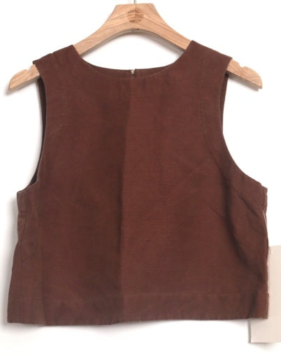 Quinn Linen Tank - Chocolate