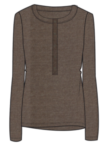 Mini Rib Henley Chocolate