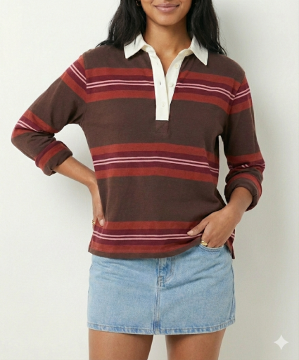 Miracle Jersey Rugby Polo Chocolate & Berry