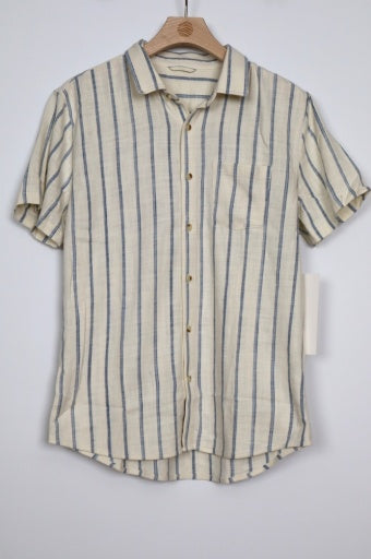 Classic Stretch Selvage Shirt - Natural/Navy Stripe