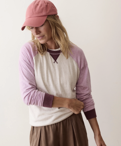 Juno Varsity Raglan Sand & Lilac