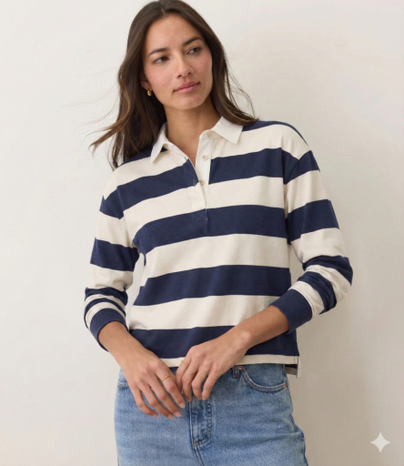 Miracle Jersey Rugby Polo Navy & Cream