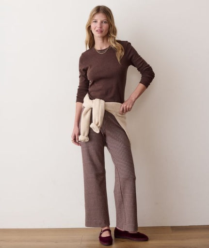 Mini Rib Long Sleeve Crew Tee Chocolate