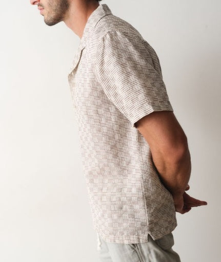 Dobby Resort Shirt - Natural/Brown Check