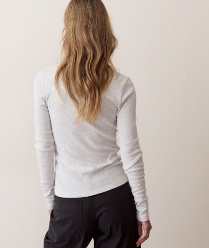 Mini Rib Henley Heather Grey