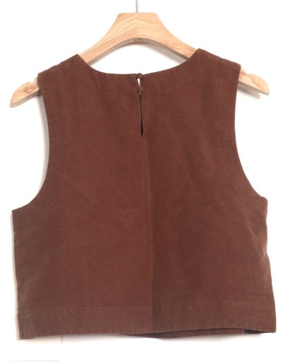 Quinn Linen Tank - Chocolate
