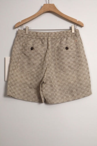 Saturday Dobby Short 6" - White/Brown Check