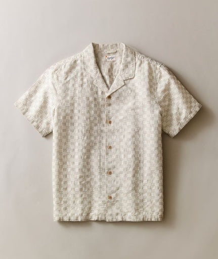Dobby Resort Shirt - Natural/Brown Check