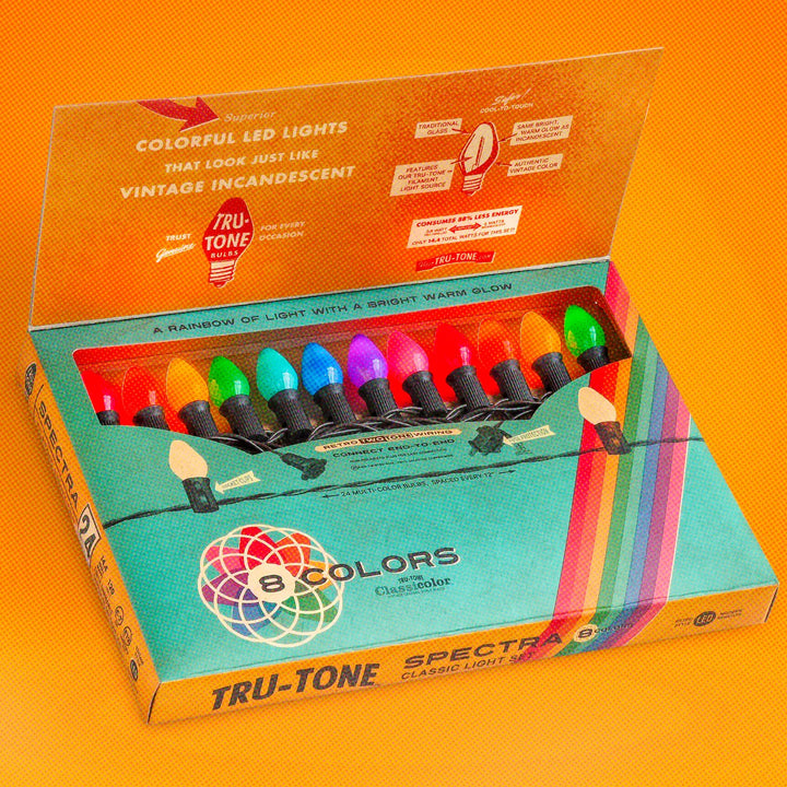 C7 Spectra Classicolor Lights - 24 LED Ceramic Bulb String