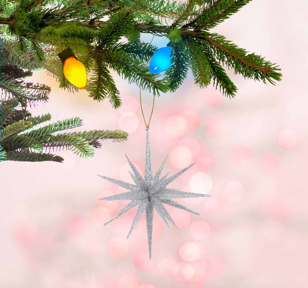 Vintage Starburst-Large Silver Ornament