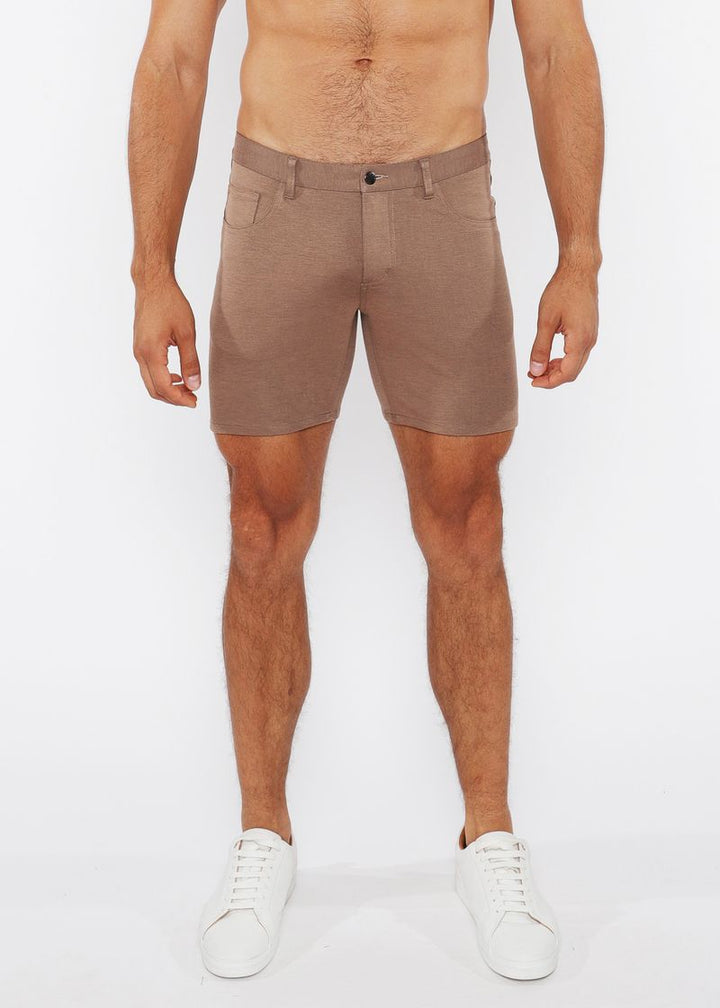 Sesame Seed 5" Inseam Solid Stretch Knit Jeans Shorts St-1932