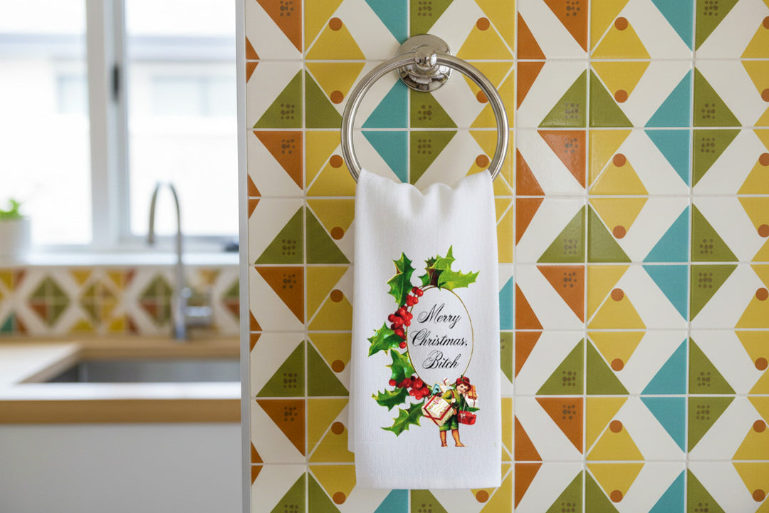 Merry Christmas Bitch Tea Towel