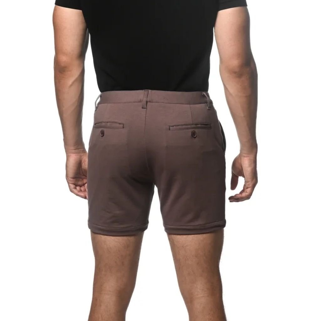 Pewter 6" Inseam Textured Stretch Woven Chino Shorts PM-2545