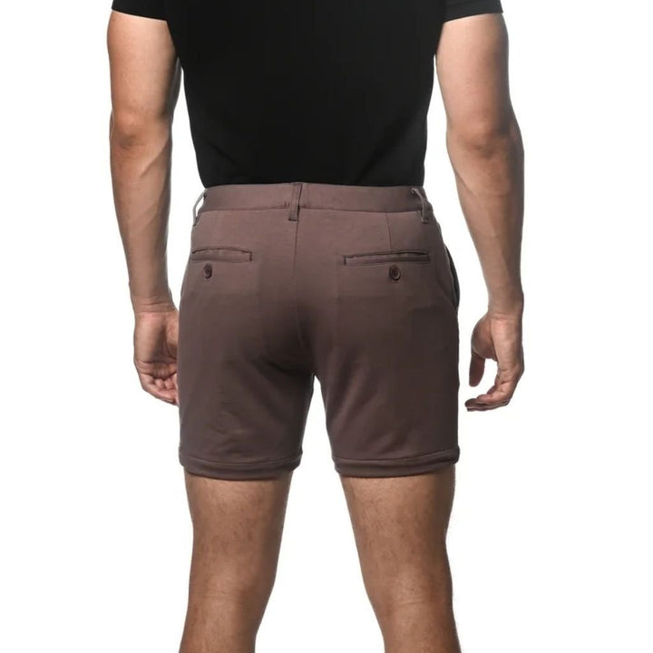 Pewter 6" Inseam Textured Stretch Woven Chino Shorts PM-2545