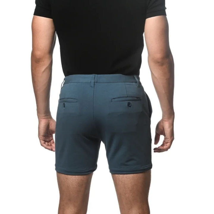 Pewter 6" Inseam Textured Stretch Woven Chino Shorts PM-2545