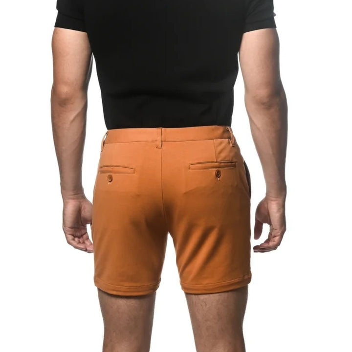 Pewter 6" Inseam Textured Stretch Woven Chino Shorts PM-2545