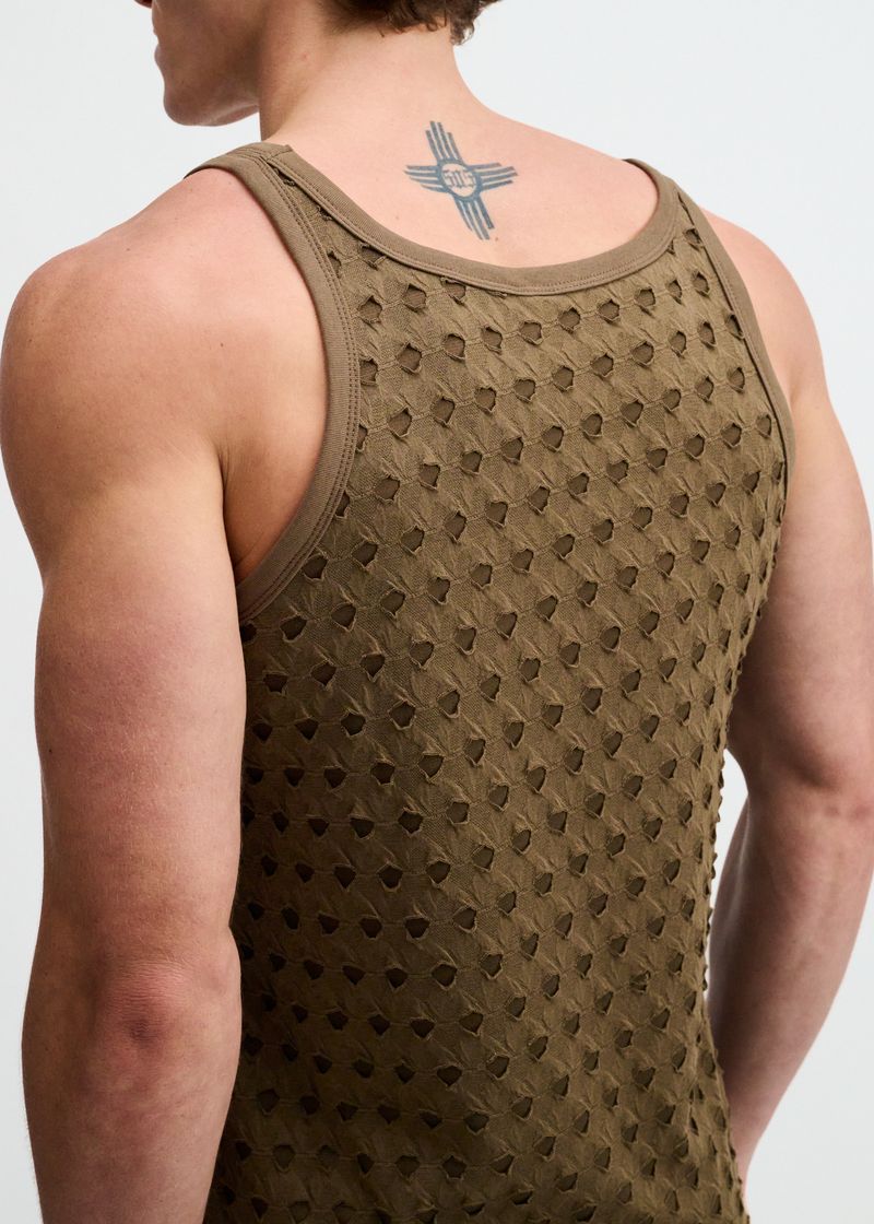 Infantry Stretch Ripped Knit Tank St-11141