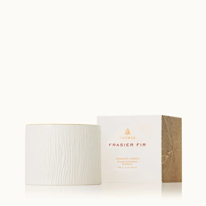 Frasier Fir GIlded Ceramic Poured Candle, Petite