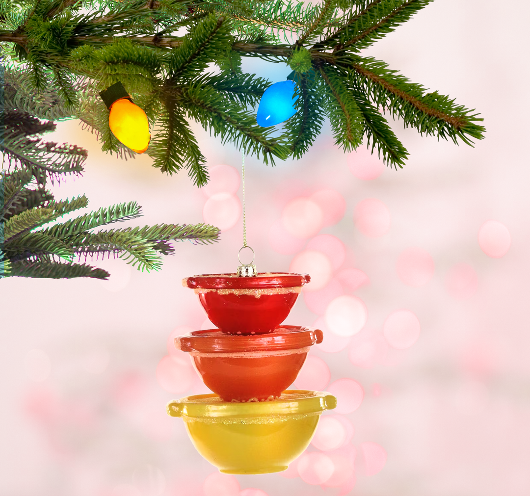 Vintage Stacked Tupperware Ornament