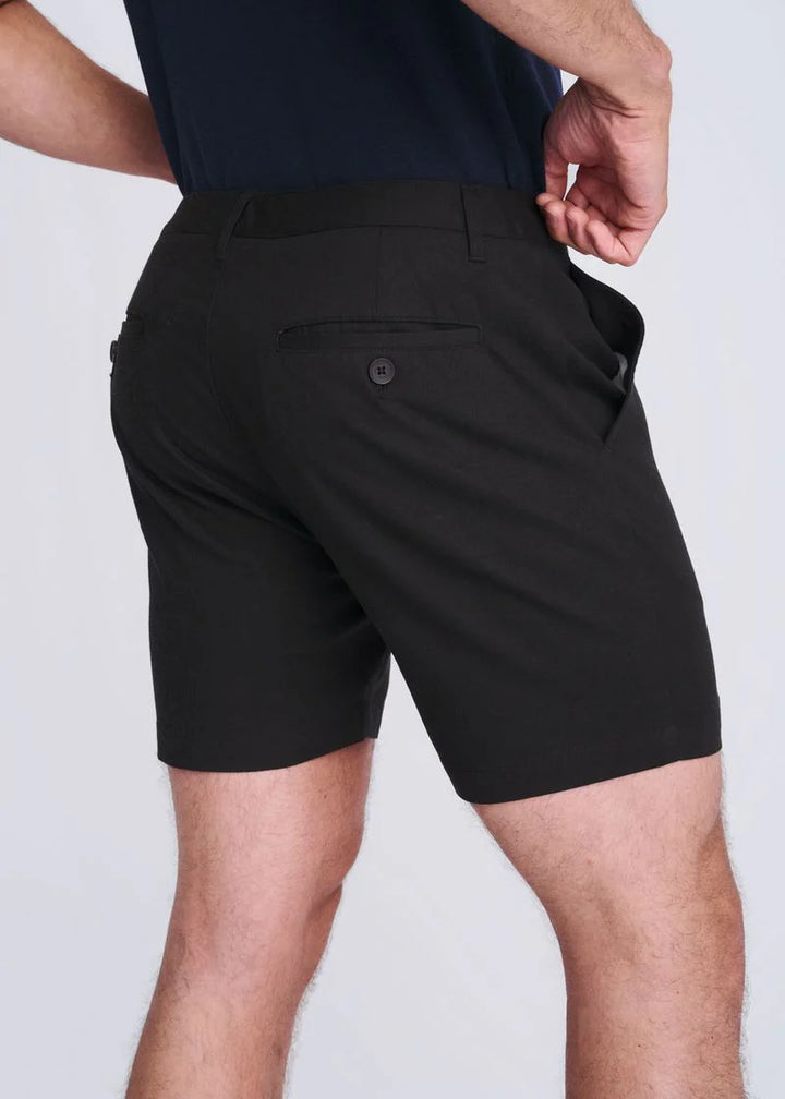 Black 6" Inseam Textured Stretch Woven Chino Shorts PM-2545